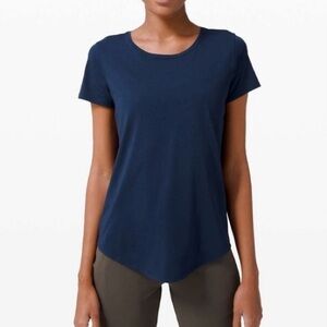 Lululemon Love Crew‎ Tee T-Shirt 4 Blue Short Sleeve Tee Top
